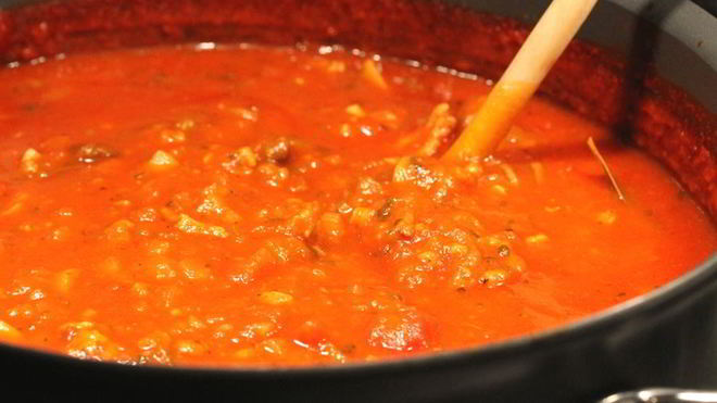 Рецепт томатна-мясного соус