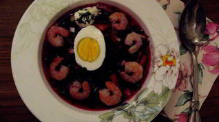 Рецепт Борща холодного с креветками