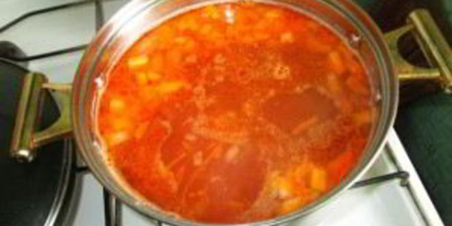 Рецепт борща с консервированной фасолью