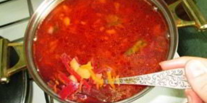 Рецепт борща с консервированной фасолью