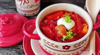 Рецепт Борща с курицей и свеклой