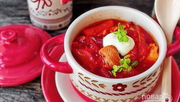 Рецепт Борща с курицей и свеклой
