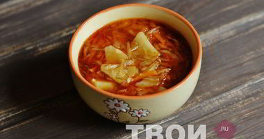Рецепт Борща с тушеной капустой