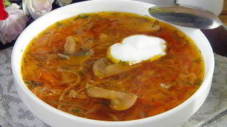 Рецепт Борща вегетарианского с грибами