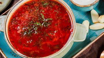 Рецепт Кубанского борща с фасолью и черносливом