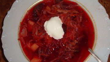 Рецепт Любимого борща с баклажанами