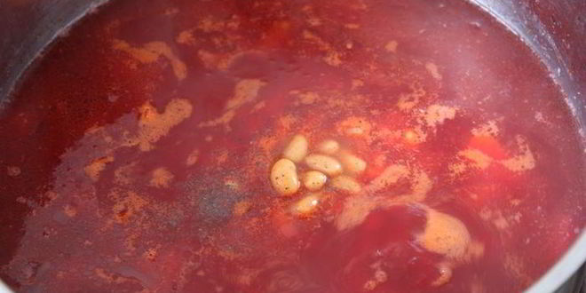 Рецепт постного борща с фасолью