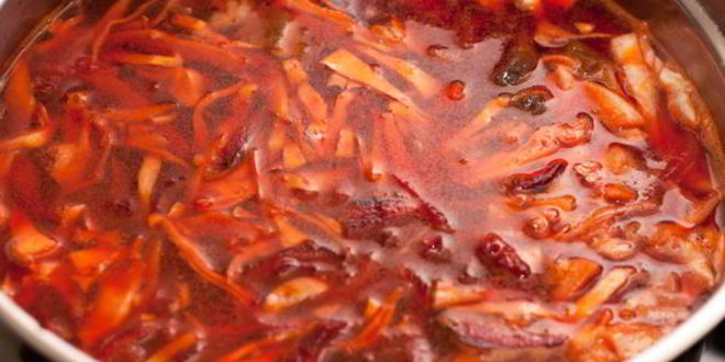 Рецепт постного борща с грибами