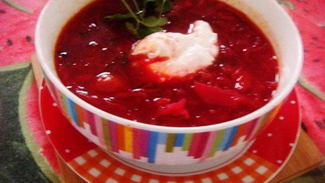 Рецепт постного борща с коньяком