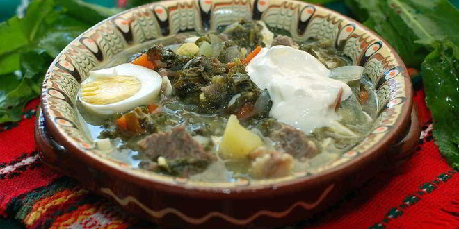 Рецепт Зеленого борща со щавелем и яйцом