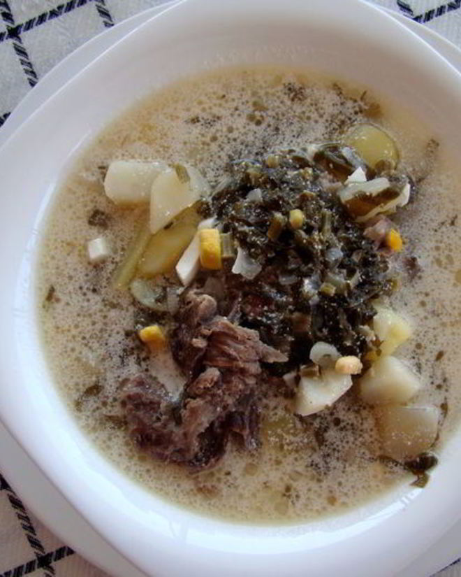 Рецепт зеленого борща со щавелем