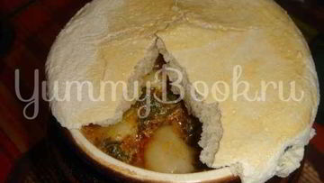 Рецепт Пельменей в горшочках с печенью и бульоном