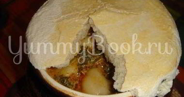 Рецепт Пельменей в горшочках с печенью и бульоном