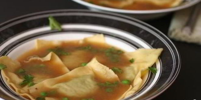 Рецепт Равиолей с зеленым горошком в лимонном бульоне