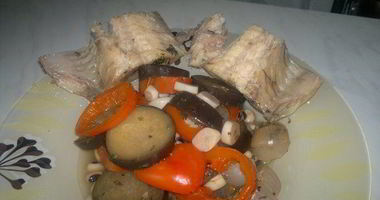 Рецепт Сома в мятном бульоне и фасоль с овощами