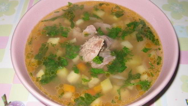 Рецепт супа на свином бульоне