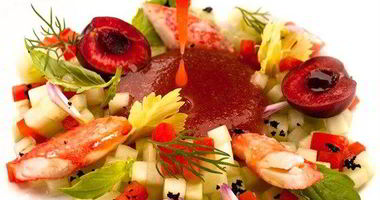 Рецепт Гаспачо с черешней и крабом