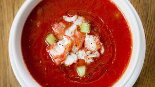 Рецепт Гаспачо с камчатским крабом
