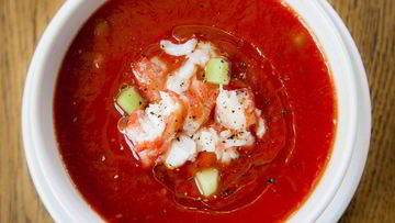 Рецепт Гаспачо с камчатским крабом