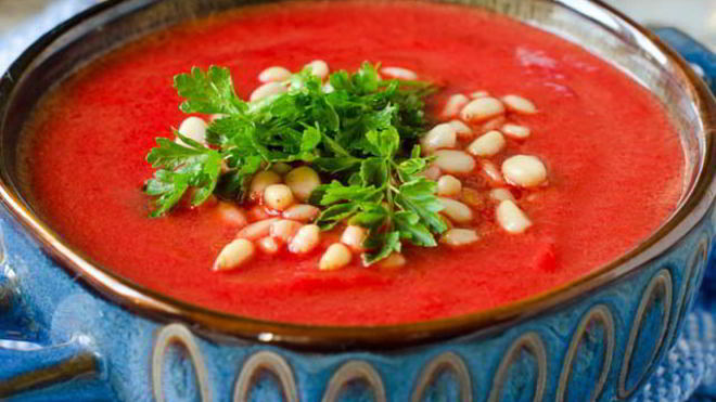 Рецепт гаспачо с кедровыми орешками