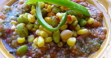 Рецепт Гаспачо с кукурузой и соевыми бобами