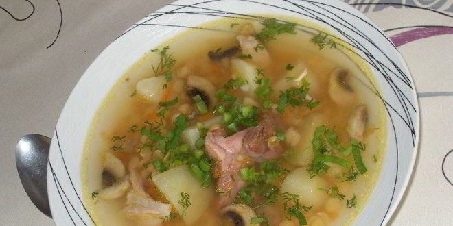 Рецепт Горохового супа с грибами
