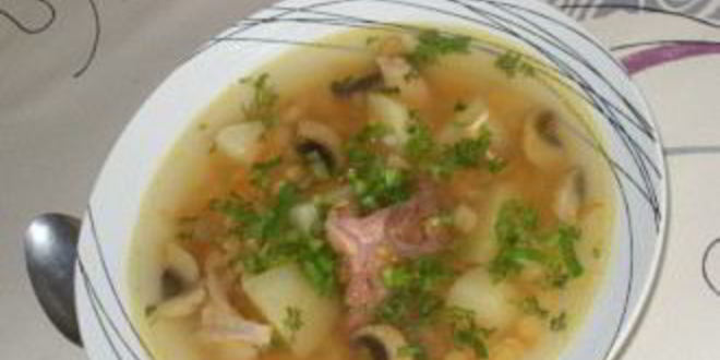 Рецепт горохового супа с грибами