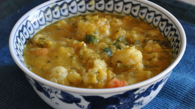 Рецепт горохового супа с картофелем и цветной капустой