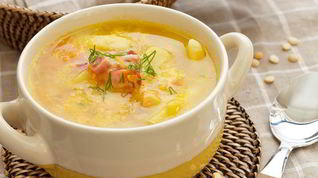 Рецепт Горохового супа с копчеными крылышками