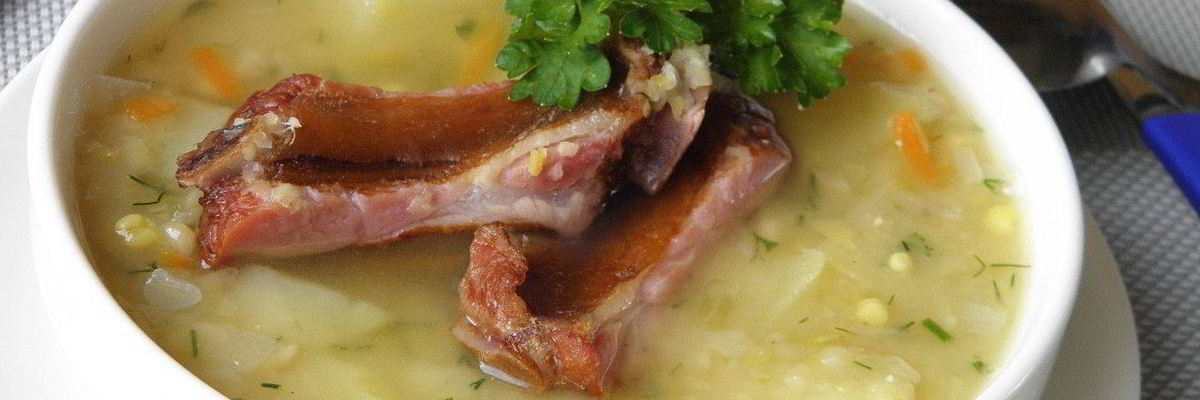 Рецепт Горохового супа с копчеными ребрышками