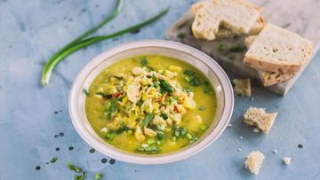 Рецепт Горохового супа с курицей и рисом