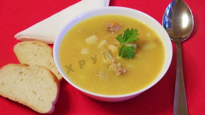 Рецепт горохового супа с мясом свинины