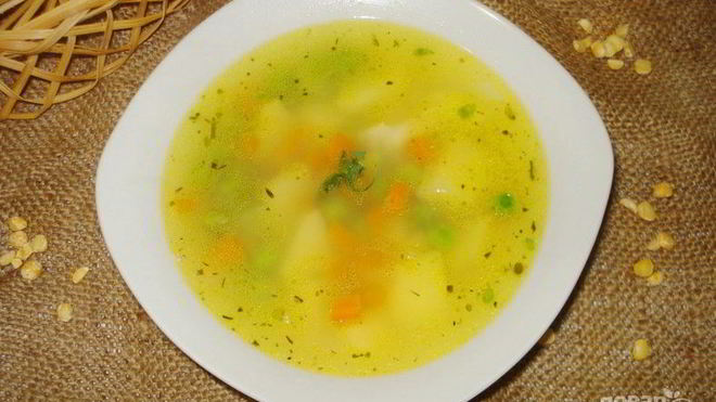 Рецепт супа горохового постного