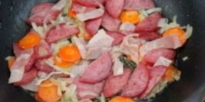 Рецепт супа с горохом и копченой колбасой