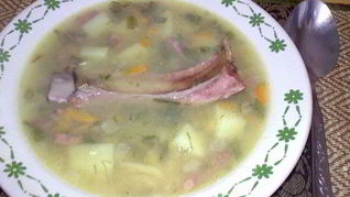 Рецепт Вкуса детства — горохового супа с копченостями