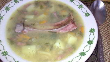 Рецепт Вкуса детства — горохового супа с копченостями