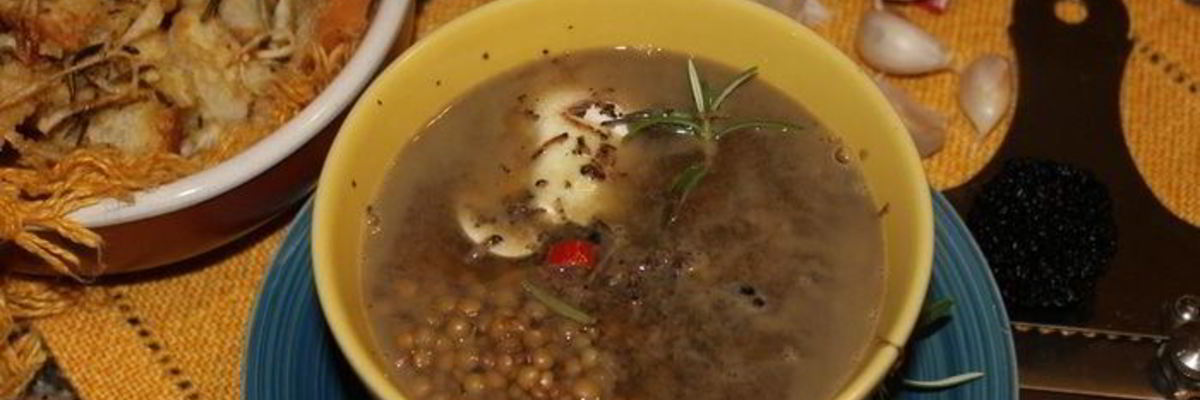 Рецепт Итальянского супа из чечевицы с черным трюфелем