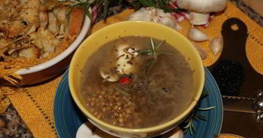 Рецепт Итальянского супа из чечевицы с черным трюфелем