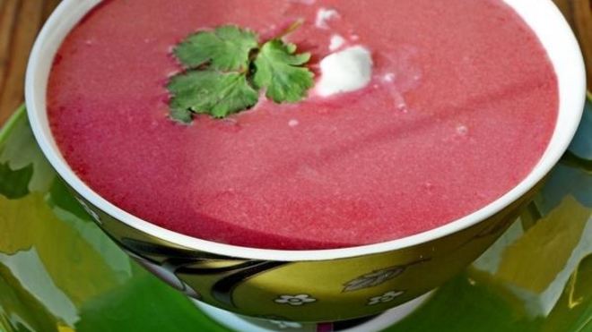 Рецепт холодного кокосового супа со свеклой