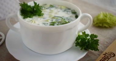 Рецепт Холодного супа из кефира с огурцами и зеленью