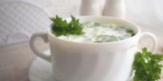 Рецепт холодного супа из кефира с огурцами и зеленью