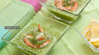 Рецепт Холодного супа из огурцов с креветками