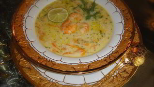 Рецепт Креветочного супа на кокосовом молоке