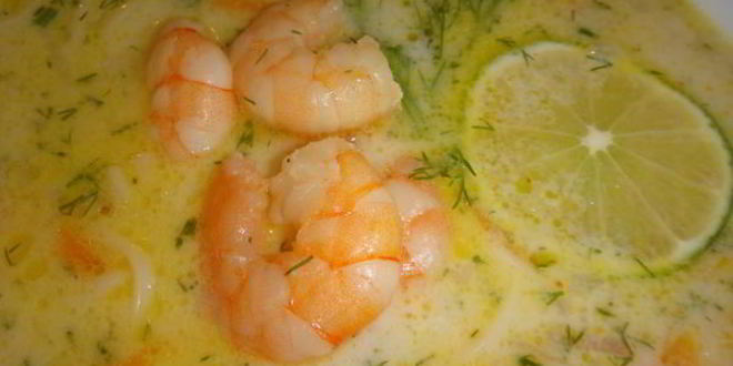Рецепт креветочного супа на кокосовом молоке