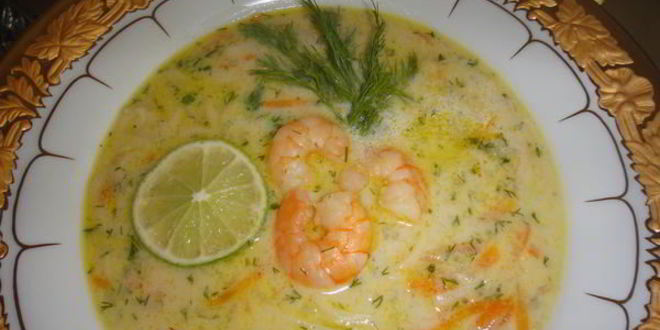 Рецепт креветочного супа на кокосовом молоке