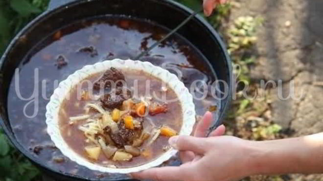 Рецепт лагмана на костре