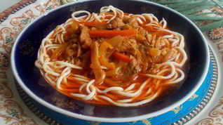 Рецепт Лагмана с тянутой лапшой