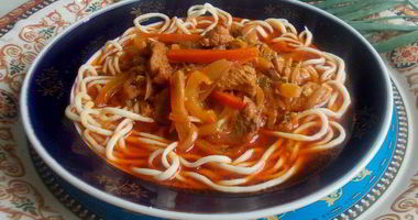 Рецепт Лагмана с тянутой лапшой