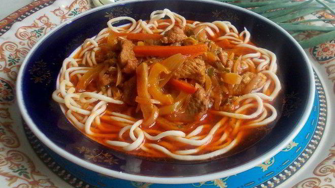 Рецепт лагмана с тянутой лапшой