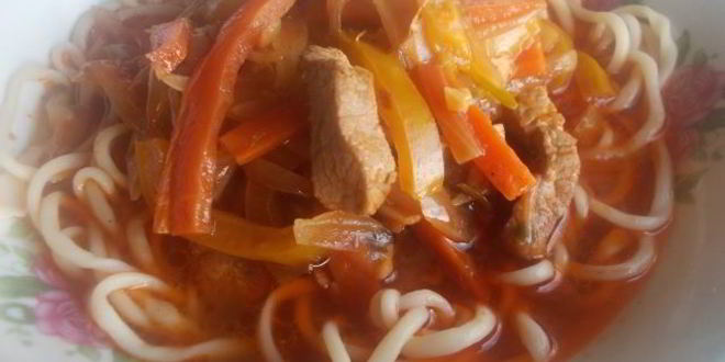 Рецепт лагмана с тянутой лапшой